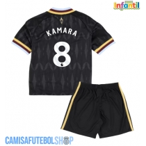 Camisa de time de futebol Aston Villa Boubacar Kamara #8 Replicas 2º Equipamento Infantil 2026-27 Manga Curta (+ Calças curtas)
